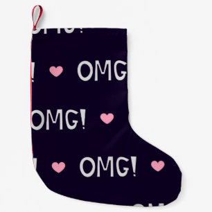 Petite Chaussette De Noël Coeurs et lettres sans couture motif