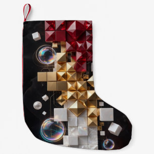Petite Chaussette De Noël Colonne de mosaïque de Noël futuriste 3D 