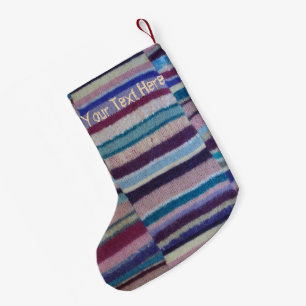 Petite Chaussette De Noël conception vintage unique tricotée colorée