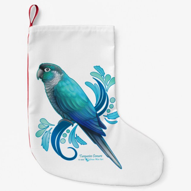 Petite Chaussette De Noël Conure turquoise (Devant)