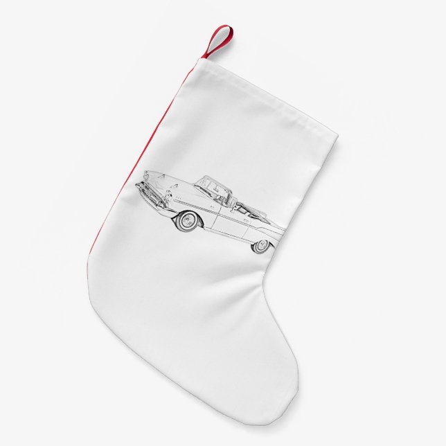 Petite Chaussette De Noël Conversion Chevy Bel Air en 1957 (Devant (Accrochage))