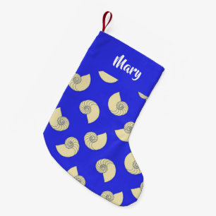 Petite Chaussette De Noël Coques de nom personnalisées en bleu