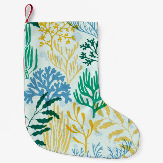 Petite Chaussette De Noël Corail Reef, Algues Motif sans mer.