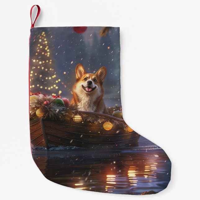 Petite Chaussette De Noël Corgi Christmas Festive Voyage (Devant)