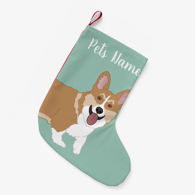 Petite Chaussette De Noël Corgi de Noël (Devant (Accrochage))