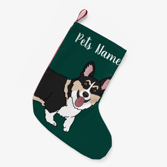 Petite Chaussette De Noël Corgi de Noël (Devant (Accrochage))