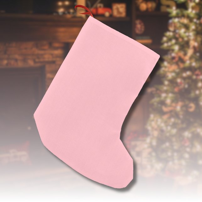 Petite Chaussette De Noël Couleur unie rose rose tendance | Classic Elegant (Créateur téléchargé)
