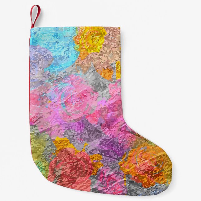 Petite Chaussette De Noël Couleurs Abstraites (Devant)