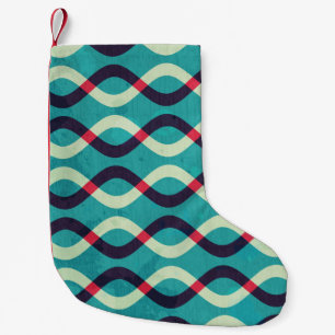 Petite Chaussette De Noël Courbes rétro : Effet Motif Grunge.
