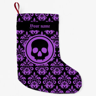 Petite Chaussette De Noël Crâne gothique élégant