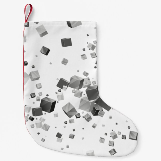 Petite Chaussette De Noël Cubes colorés 3 (Devant)