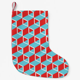 Petite Chaussette De Noël Cubes isineux : Arrière - plan Vintage coloré.