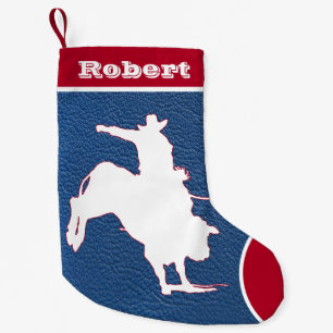 Petite Chaussette De Noël Cuir occidental de Faux d'équitation de Taureau d