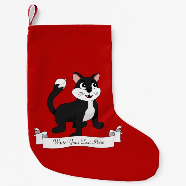 Petite Chaussette De Noël Cute caricature chaton (Devant)