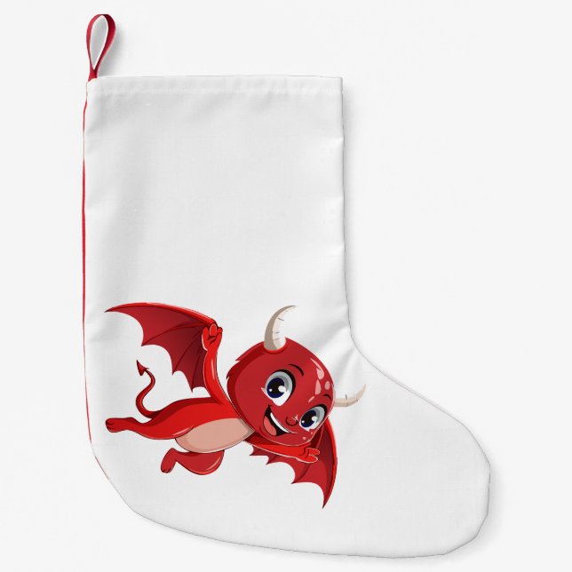Petite Chaussette De Noël Cute cartoon flying devil (Devant)