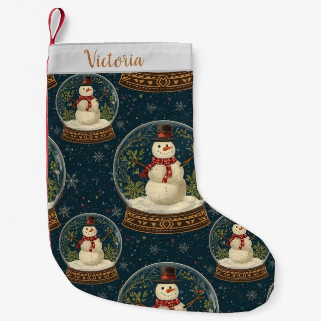 Petite Chaussette De Noël Cute Christmas Snowman Stocking (Devant)