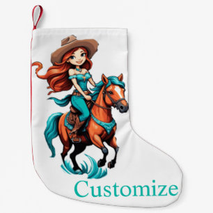 Petite Chaussette De Noël Cute Cowgirl équitation Pony Thunder_Cove
