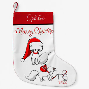Petite Chaussette De Noël Cute Meowy Kitties de Noël