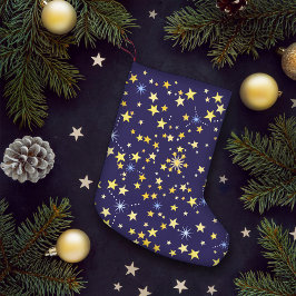 Petite Chaussette De Noël Cute Motif cosmique Starry Nuit Galaxy Marine Bleu