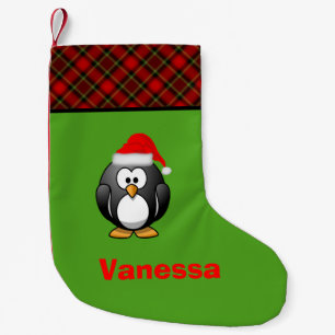 Petite Chaussette De Noël Cute Penguin Stockage de Noël personnalisé