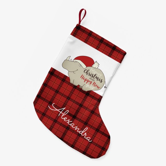 Petite Chaussette De Noël Cute Père Noël Rhino (Devant (Accrochage))