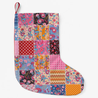 Petite Chaussette De Noël Cute seamless patchwork pattern
