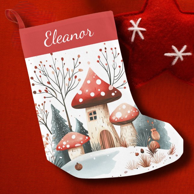 Petite Chaussette De Noël Cute Winter Woodland Personnalisé (Créateur téléchargé)