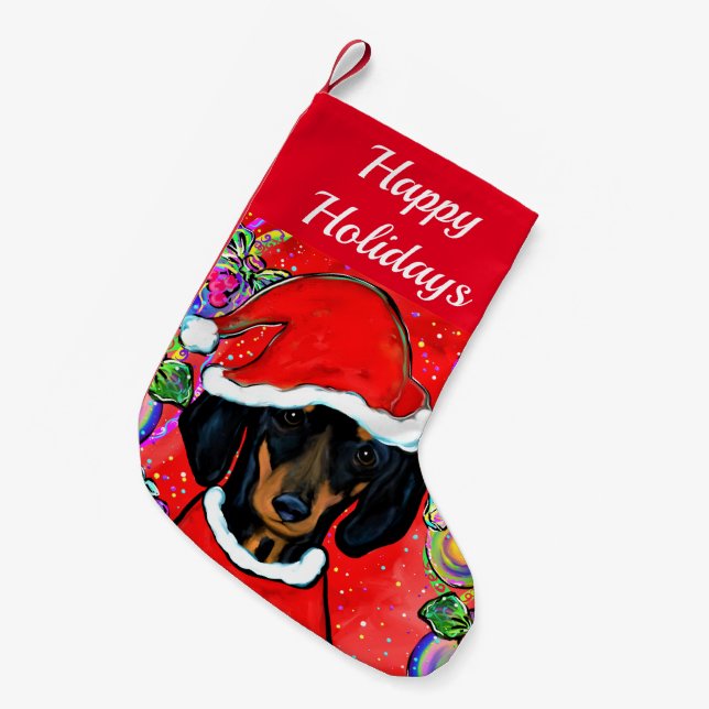 PETITE CHAUSSETTE DE NOËL DACHSHING (Devant (Accrochage))