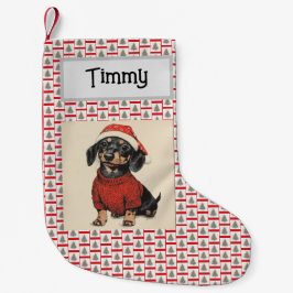 Petite Chaussette De Noël Dachshund, Customisé Avec Le Nom, Wiener Dog,