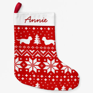 Petite Chaussette De Noël Dandie Dinmont Terrier Silhouettes Dogs Holiday