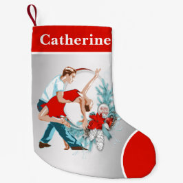 Petite Chaussette De Noël Danseurs Joyeuses Fêtes