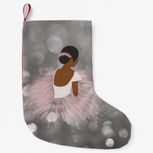 Petite Chaussette De Noël Danseuse de ballerine d'Afro-américain