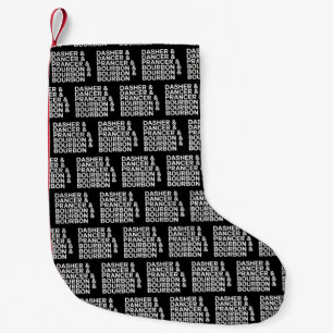 Petite Chaussette De Noël Dasher Dancer Prancer & Bourbon Noël Vacances 