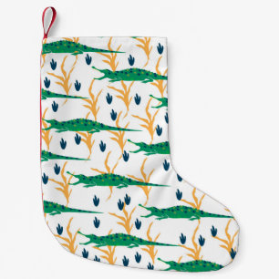 Petite Chaussette De Noël De mignons crocodiles sans couture motif. Animaux