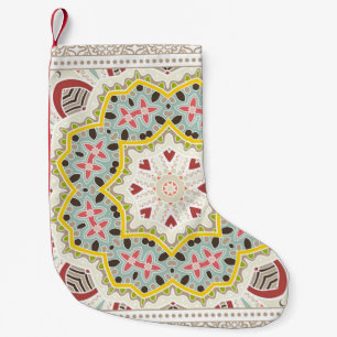 Petite Chaussette De Noël Décor coloré sur arrière - plan blanc,