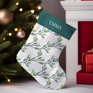 Petite Chaussette De Noël Décoration de Noël   Monogramme botanique