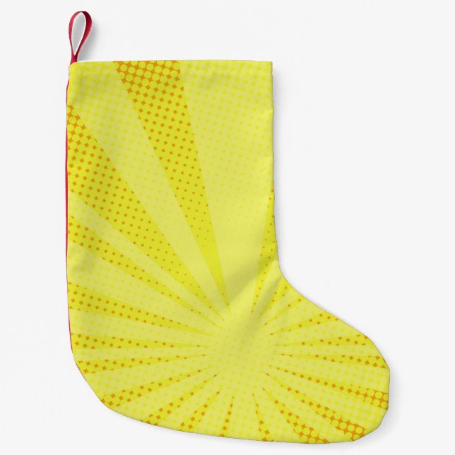 Petite Chaussette De Noël dégradé arrière - plan jaune rétro (Devant)