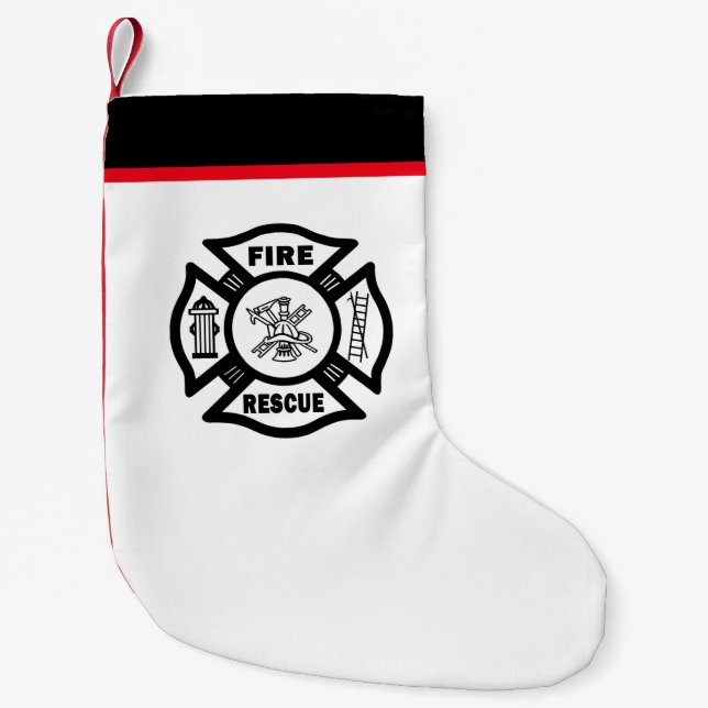 Petite Chaussette De Noël Délivrance du feu de sapeur-pompier (Devant)