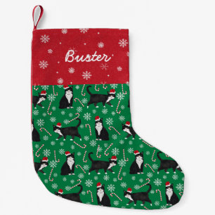 Petite Chaussette De Noël Dénomination de chat personnalisée Stockage de t
