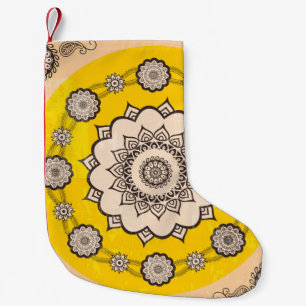 Petite Chaussette De Noël Design ornemental Mandala, style ethnique