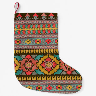 Petite Chaussette De Noël Désigne traditionnel de frontière moghole, ethniqu