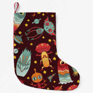 Petite Chaussette De Noël Dessin Alien : Espace Vintage