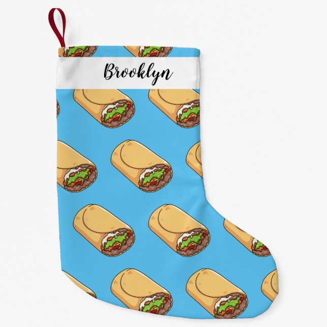 Petite Chaussette De Noël dessin animé de Burrito (Devant)