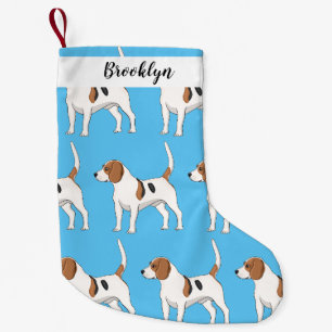 Petite Chaussette De Noël dessin animé de chien beagle