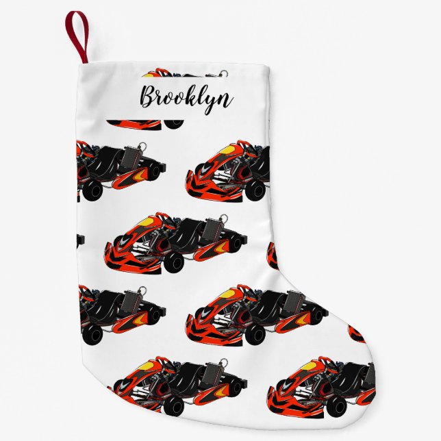 Petite Chaussette De Noël dessin animé de Kart racing (Devant)