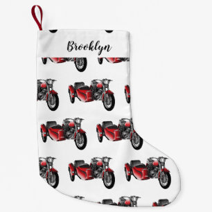 Petite Chaussette De Noël dessin animé de la moto Sidecar