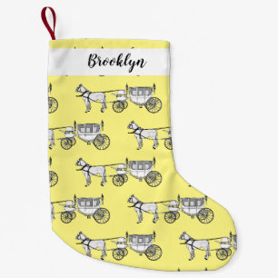 Petite Chaussette De Noël dessin animé mariage cheval & calèche
