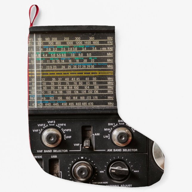 Petite Chaussette De Noël Détails d'un ancien récepteur radio am (Devant)