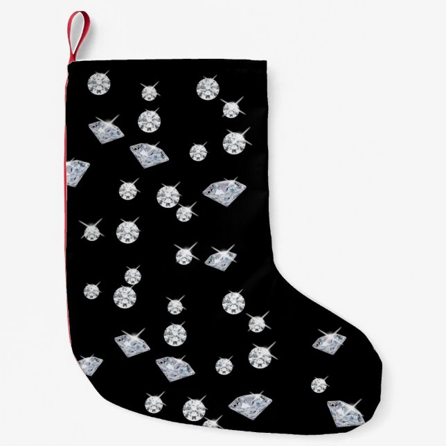 Petite Chaussette De Noël Diamants étincelants (Devant)