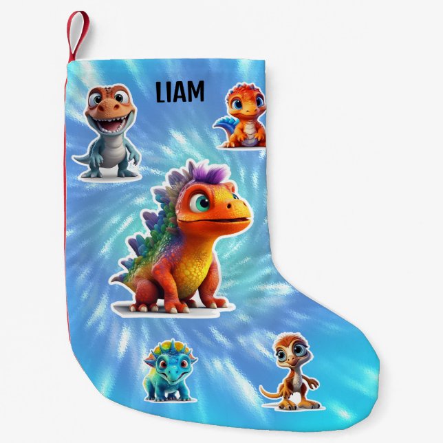 PETITE CHAUSSETTE DE NOËL DINOSAUR ENFANTS PERSONNALISÉS (Devant)